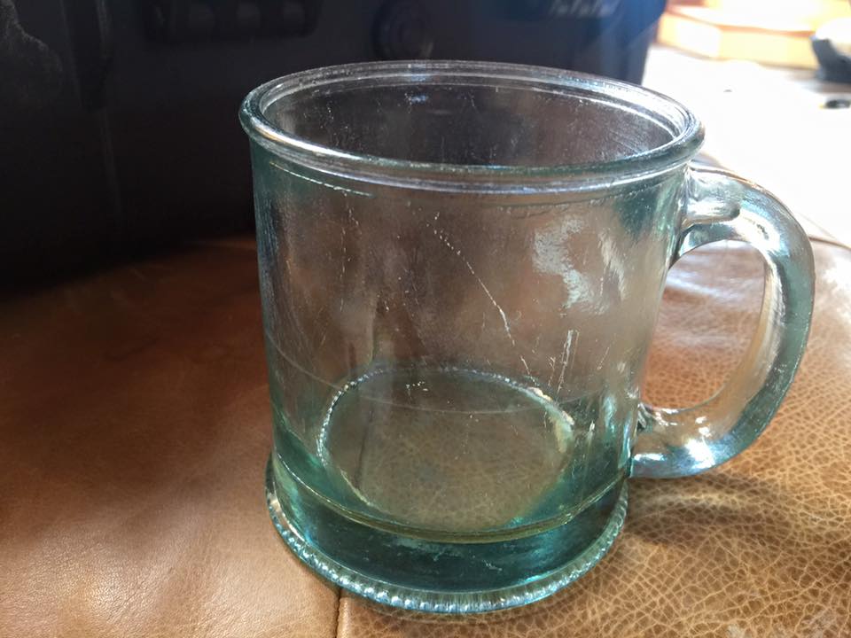 Green (Recycled?) Glass Mug: 431 ppm Lead. [For context: 100 ppm Lead is considered unsafe in toys.]