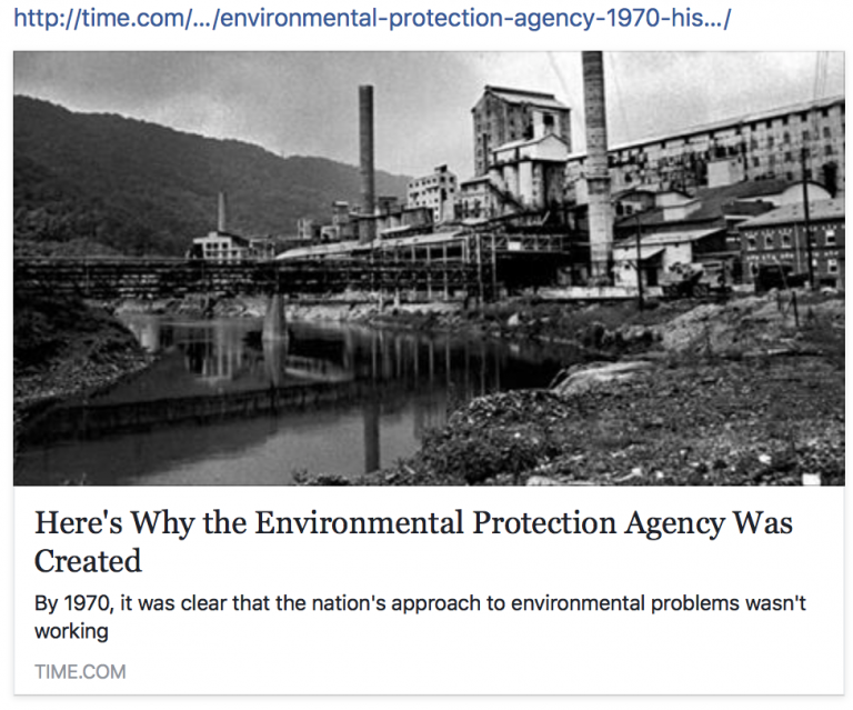 Here’s Why the Environmental Protection Agency Was Created…