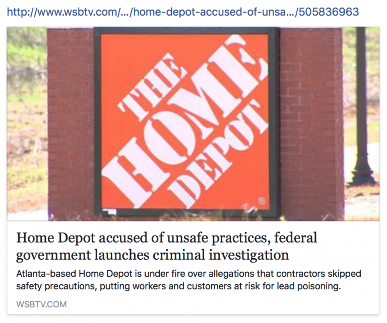 Home Depot accused of unsafe practices, federal government launches criminal investigation