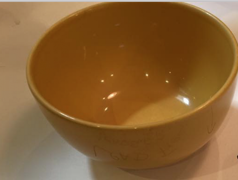 Yellow Ceramic Target Home Bowl