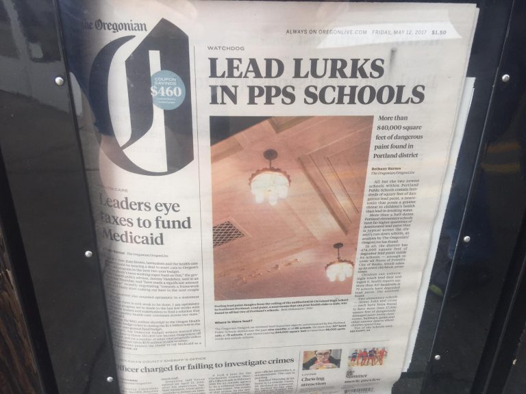 Front Page of the Oregonian Today