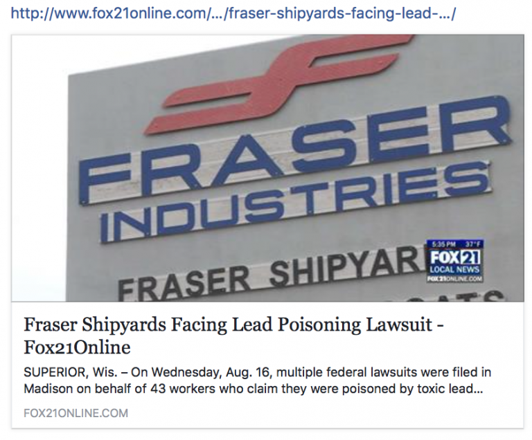 Lead in the News: August 16, 2017 — Shipyard Lawsuit