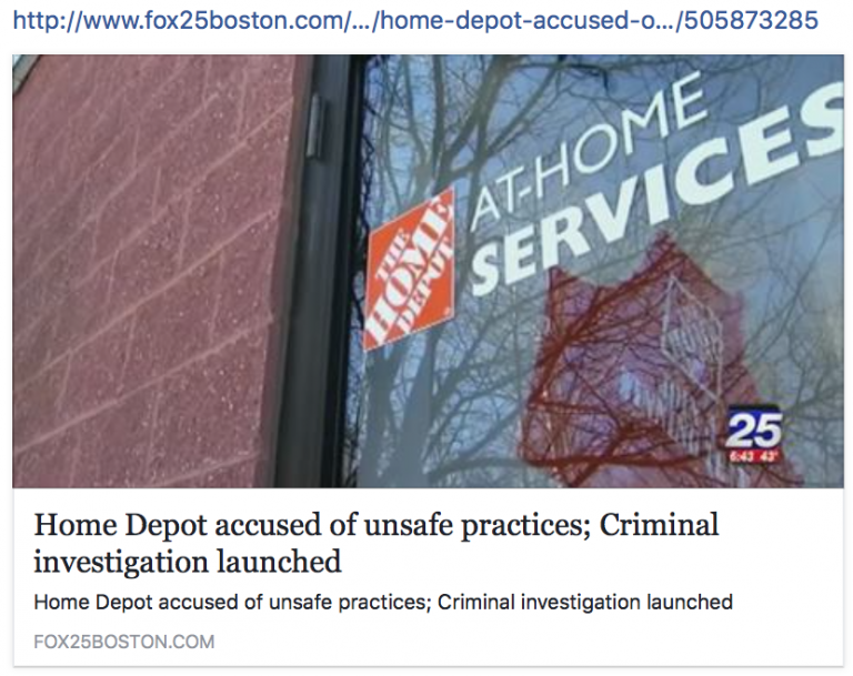 #HomeDepot: Home Depot Accused of Unsafe Practices; Criminal Investigation Launched