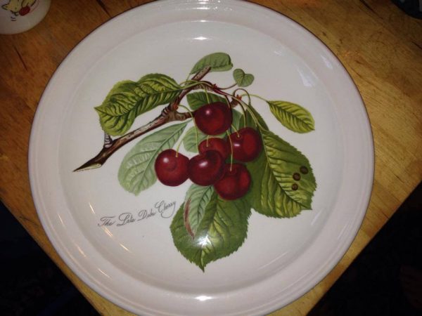 Portmeirion China Plate with Cherry Pattern, Made in England