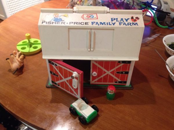 Vintage Fisher Price Family Play Farm Set - Barn