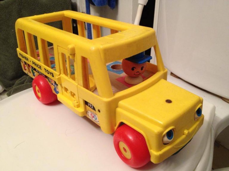 Vintage 1970s Fisher Price School Bus Toy: 90 ppm Lead