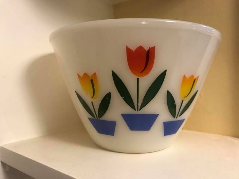 Fire King Tulip Pattern Bowl Set: 19,300 ppm Lead. 90 ppm (& up) is unsafe for items used by children.