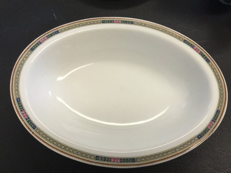 Antique German Serving Bowl by Heinrich & Co.: 8,245 ppm Lead in the decorative trim elements of the dish.