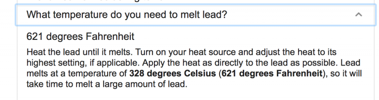 #AskTamara: Interesting note, melting point of lead…