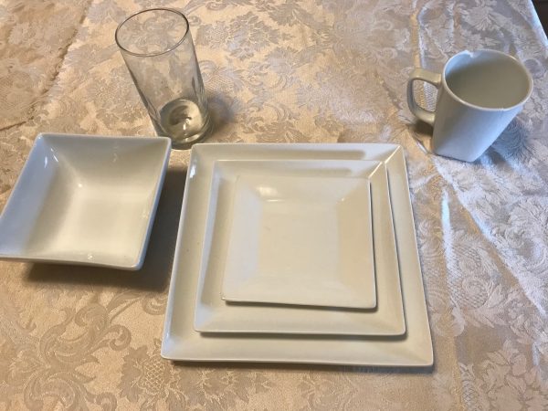 Square White Crate And Barrel Dishes Made In China