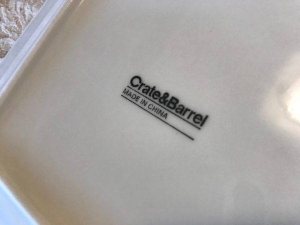 Square White Crate And Barrel Dishes Made In China