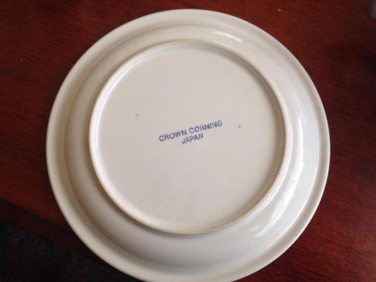 #LeadSafe: Vintage “Crown Corning” White Ceramic Plate, Made in Japan