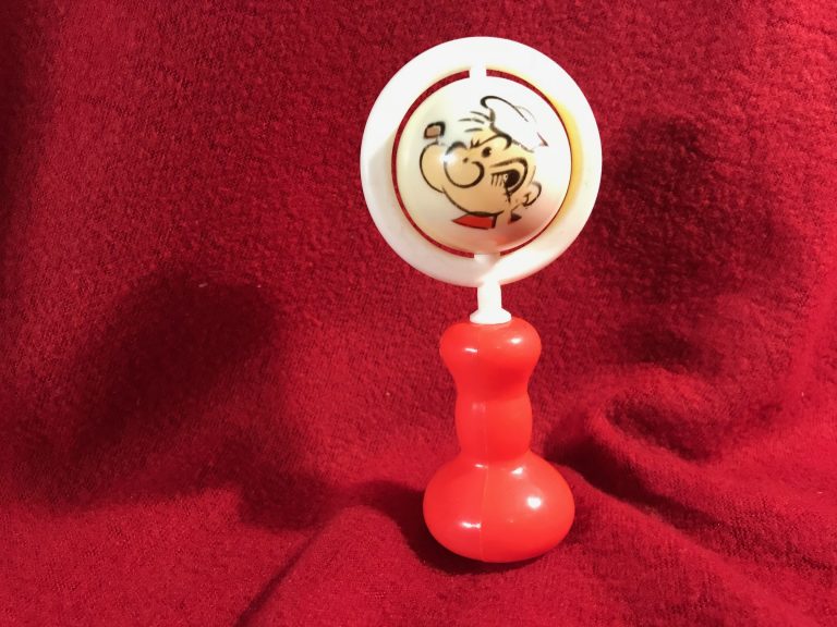 #Arsenic: Vintage Popeye & Olive Oyl Baby Rattle