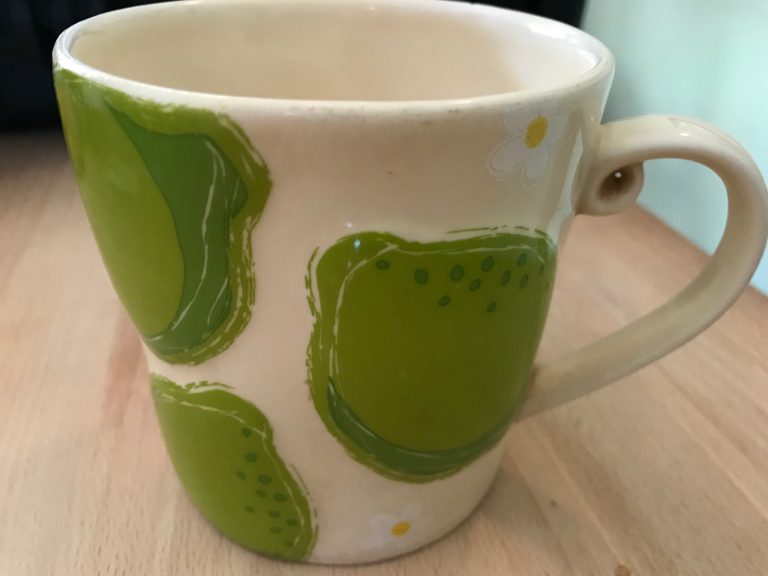 #Leaded: 2006 Starbucks Coffee Brand Ceramic Mug with Pear and Flower Design