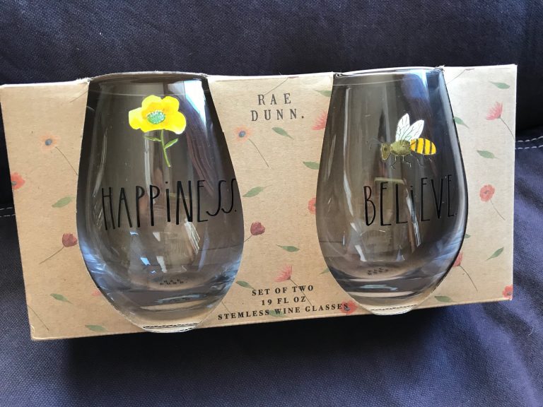 #LeadFree: Rae Dunn Stemless Wine Glasses, “Happiness” & “Believe”