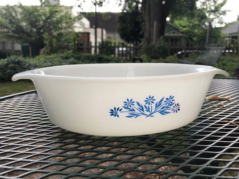 Anchor Hocking Cornflower Pattern Vintage Milk Glass Casserole: 18,600 ppm Lead + 137 ppm Cadmium.