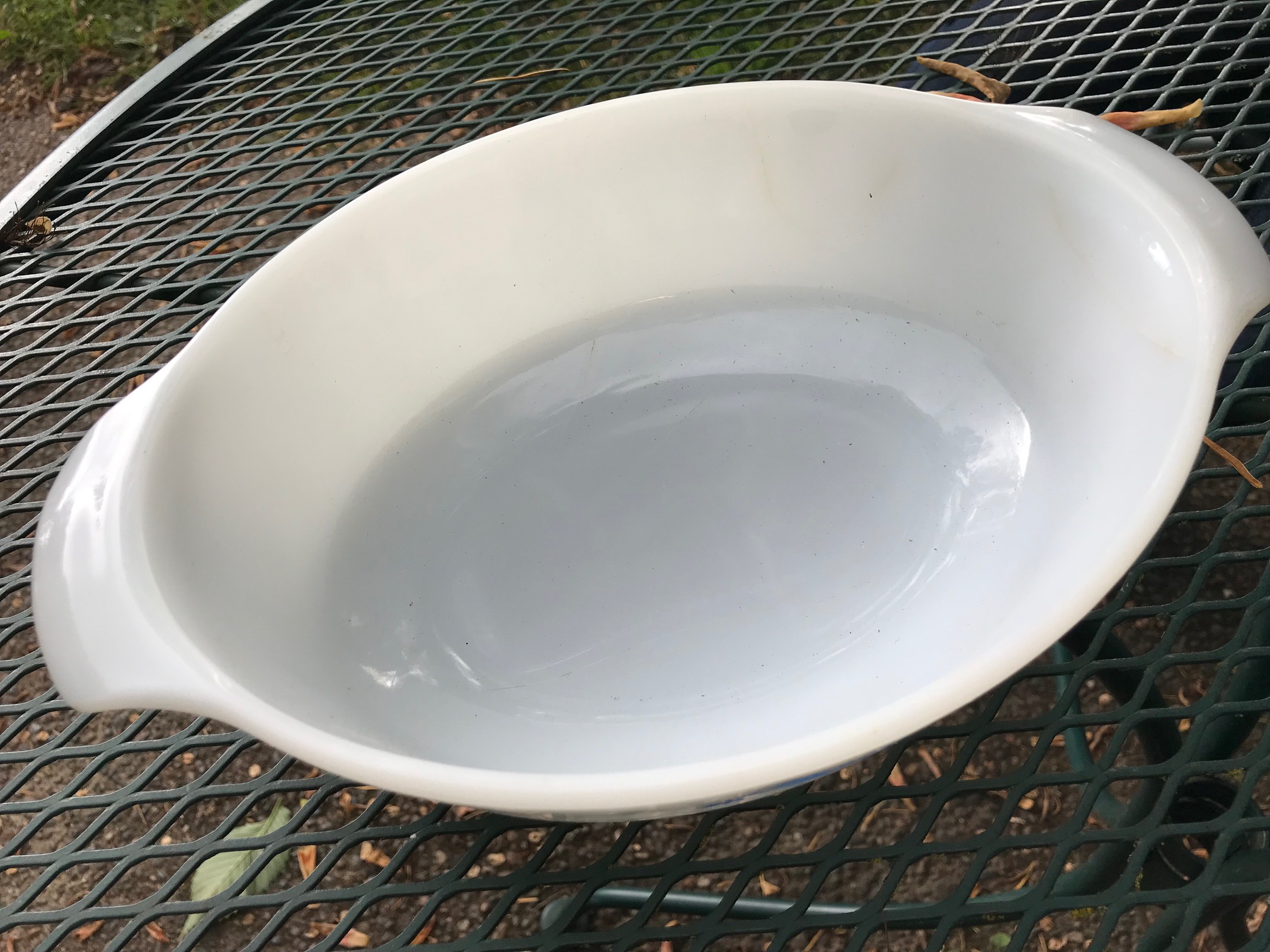 Cornflower Pattern Vintage Milk Glass Casserole, Anchor Hocking