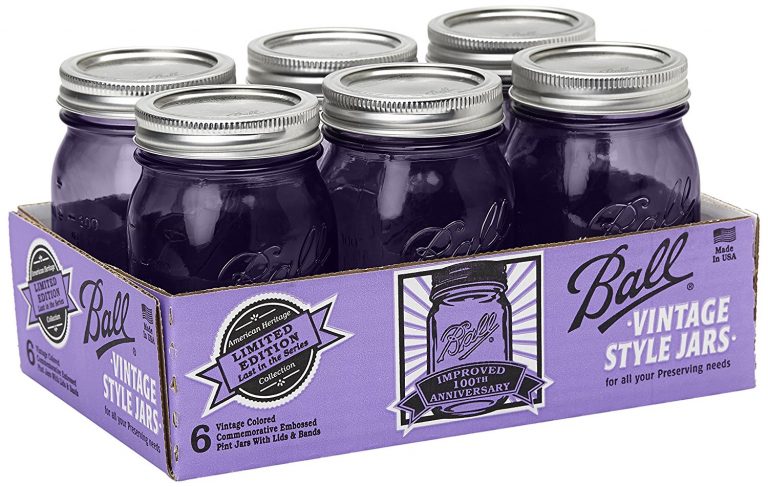 2018 purple vintage style Ball jars: 63 ppm Lead (safe by all standards). Personally I avoid the tinted ones.