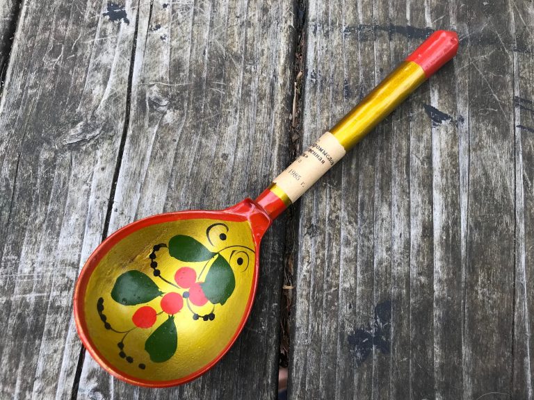 #Leaded: Russian Khokhloma Wooden Decorated Spoon, 1985