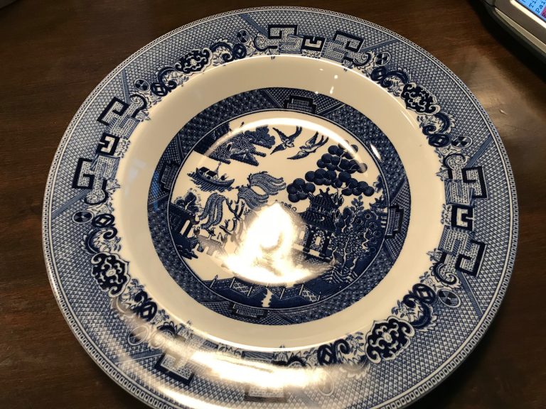 #Leaded: Johnson Brothers Wedgwood Group Willow Earthenware Pasta Bowl