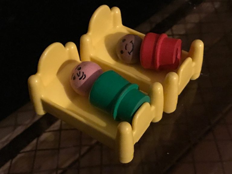 Vintage Fisher Price Little People Yellow Beds