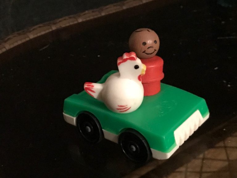 Vintage Fisher Price Little People Green Car Toy