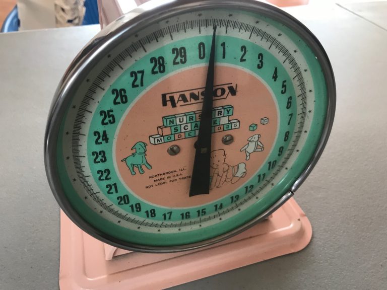 This vintage (c. 1940s?) Hanson Nursery Scale captures the scope of the historic pervasive footprint of lead paint in one single simple object.