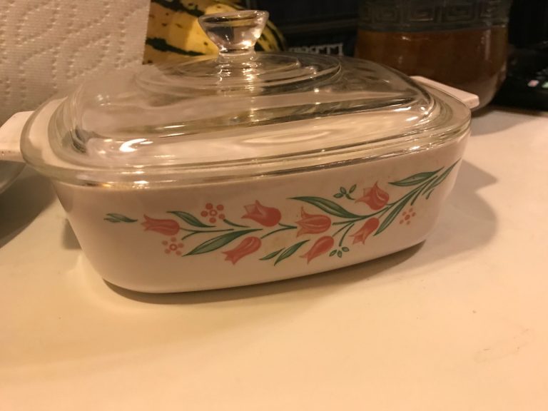 Vintage (1995-1997) Corningware Rosemarie Tulip Pattern Oven Casserole: 8,164 ppm Lead + 165 ppm Cadmium