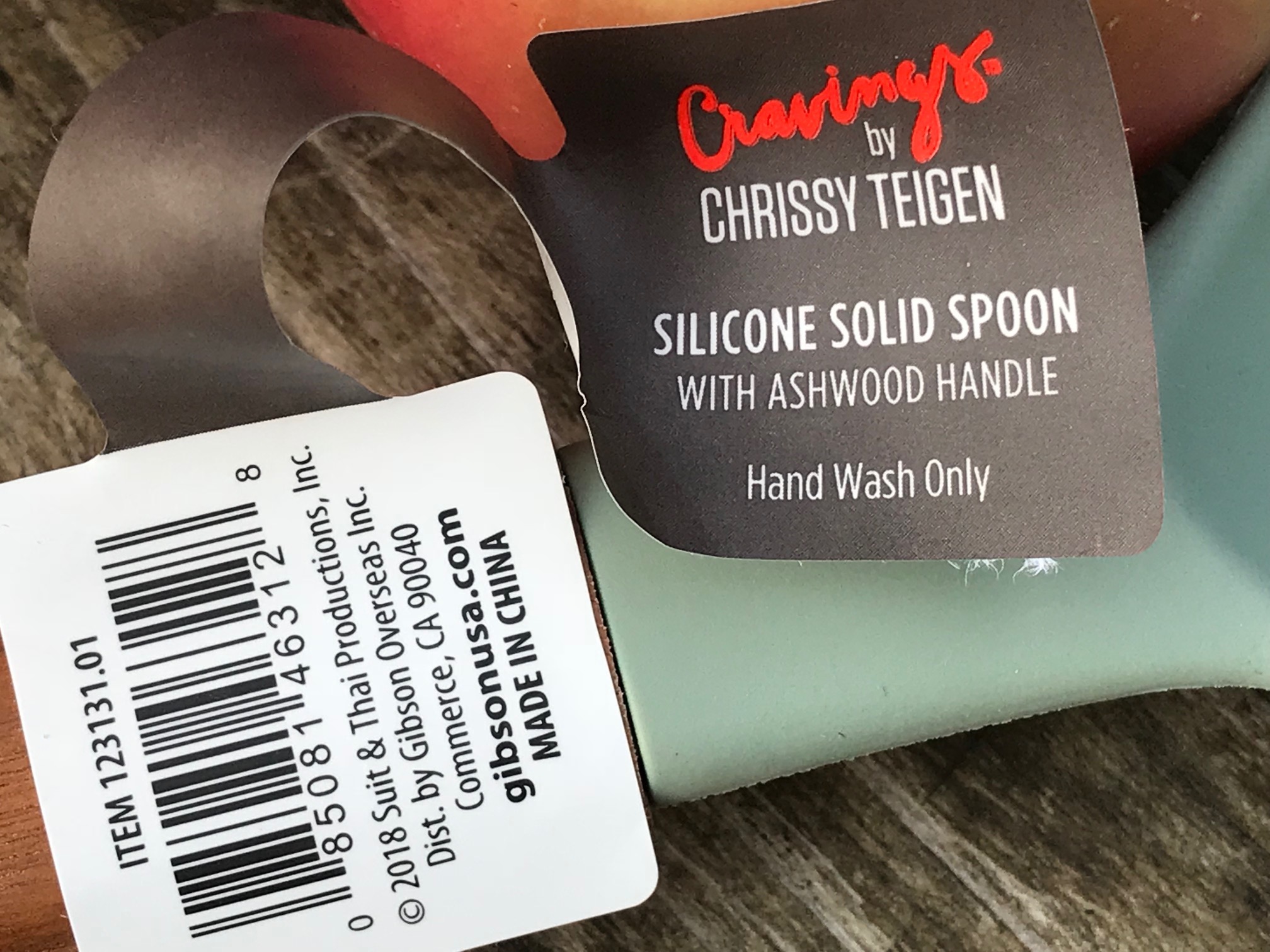 Cravings By Chrissy Teigen Wood & Green Silicone Spoon: Lead-Free!