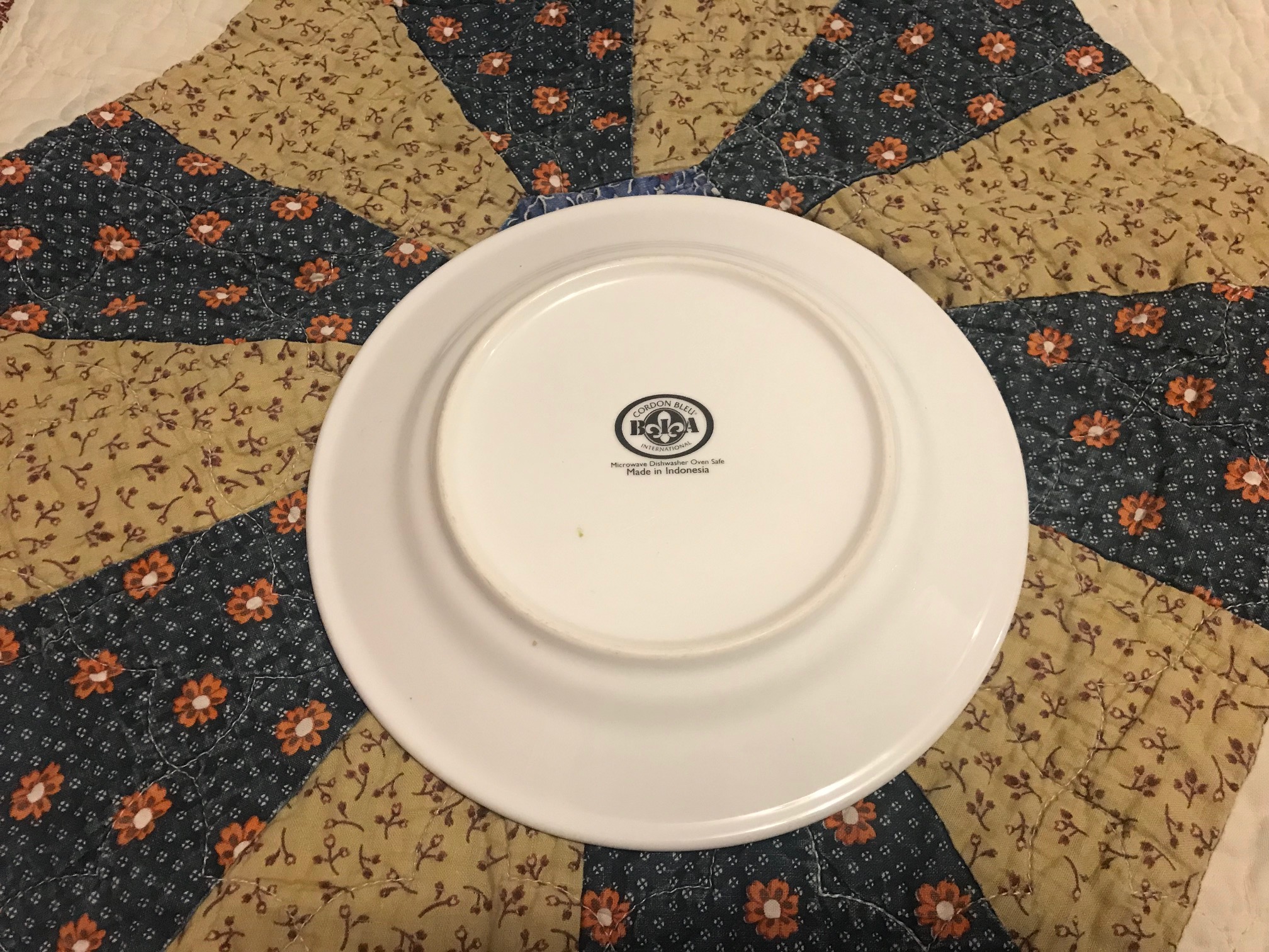 BIA Cordon Bleu Plain White China Plate, Made in Indonesia: 6,081 ppm Lead (in the bottom logo.)