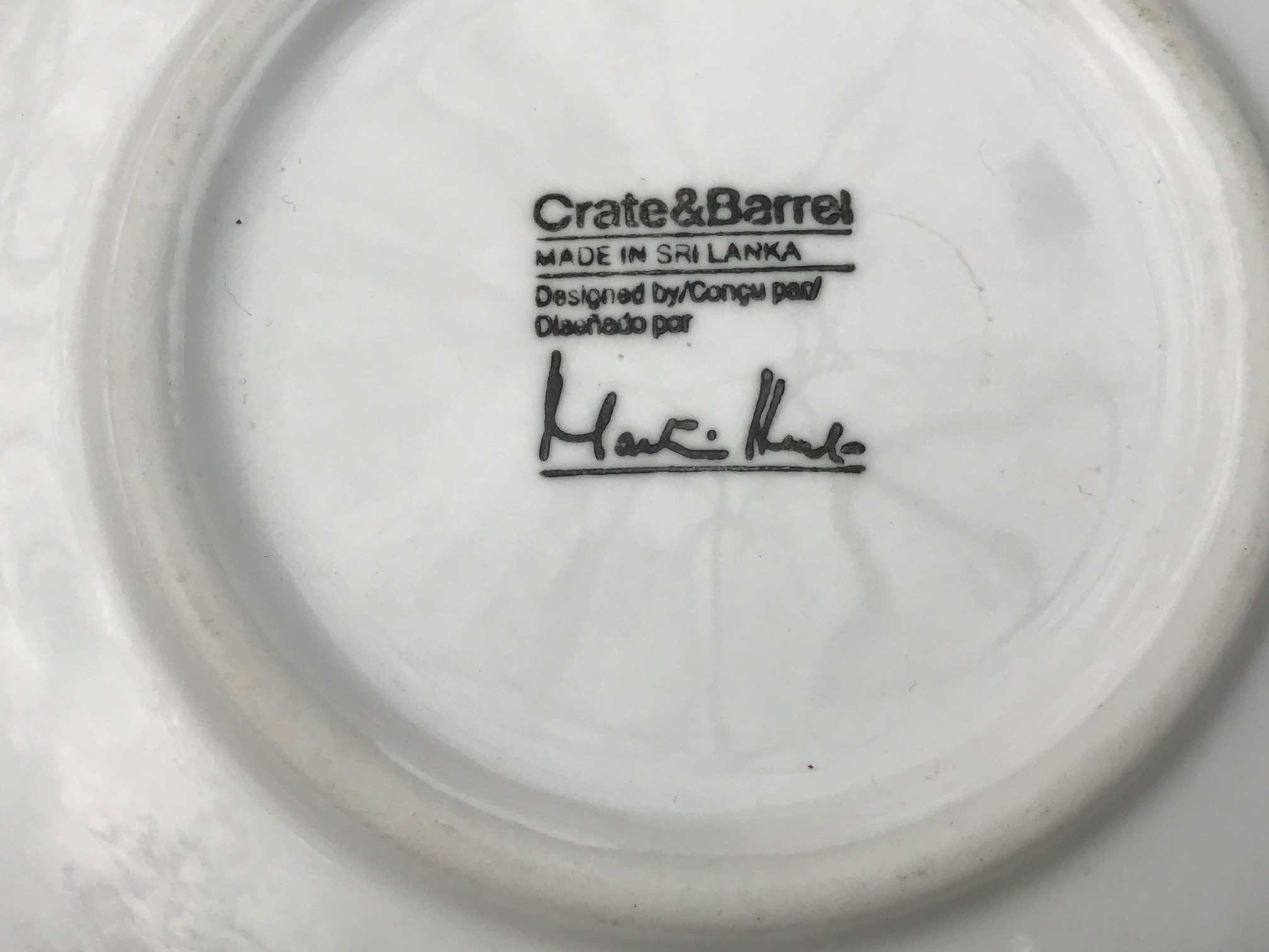 Large White Ceramic Crate & Barrel Martin Hunt Bistro Bowl