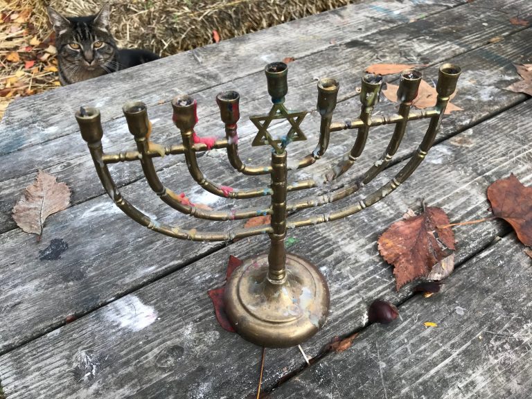 My Grandmother’s WWII Era Brass Chanukah Menorah: 30,900 ppm Lead [90 ppm and up is unsafe for items children play with.]