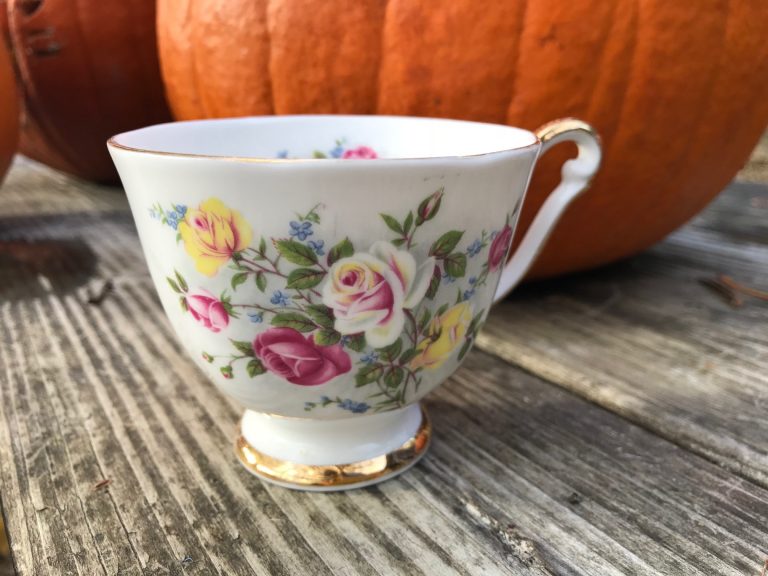 Vintage Queen Anne “Country Gardens” Pattern Bone China Teacup: 81,300 ppm Lead [90 ppm is unsafe for kids.]