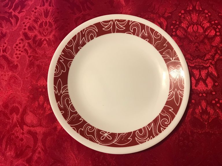 Small Corelle Plate With Red Floral Border: 2,788 ppm Cadmium + Arsenic