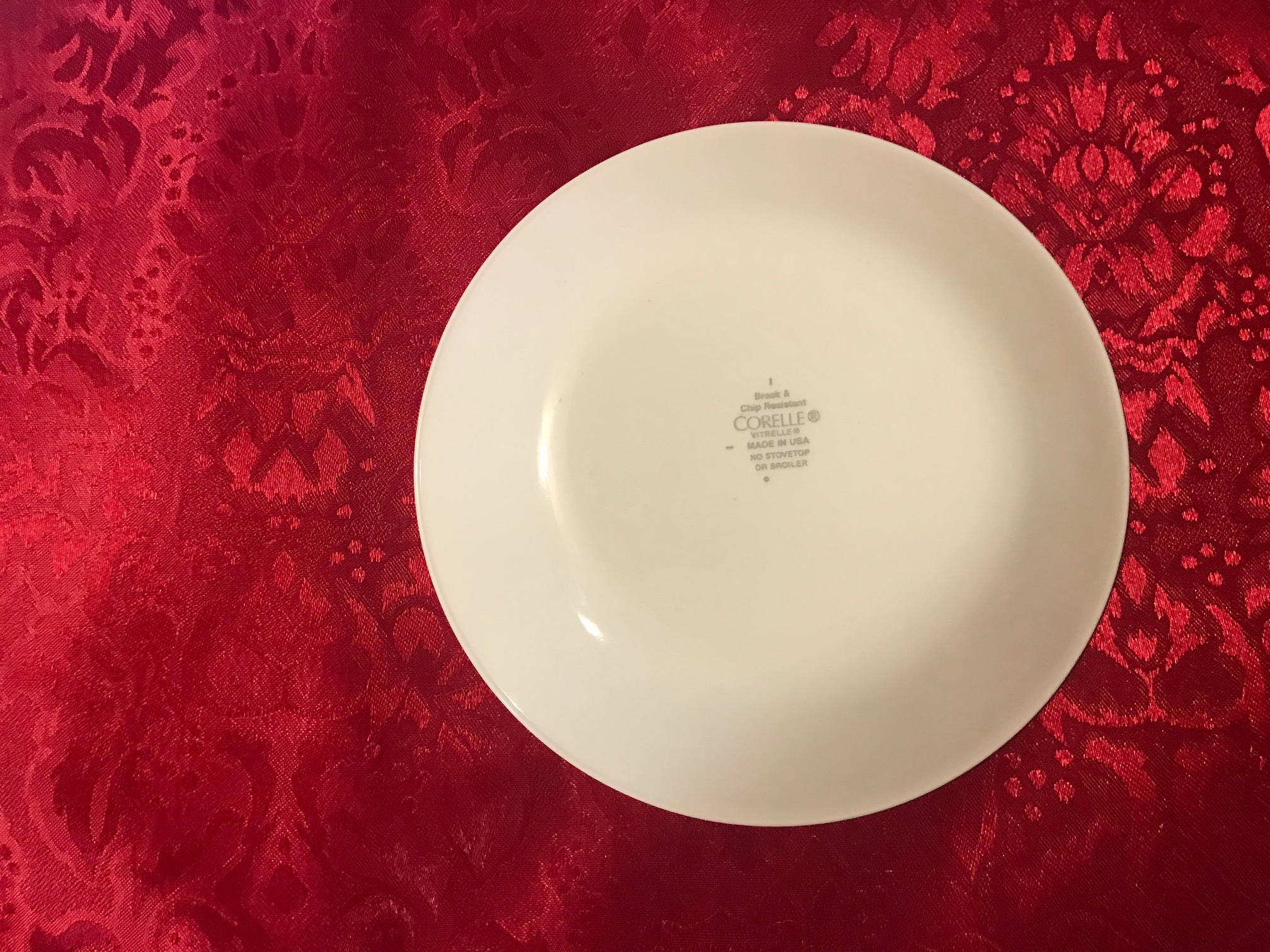 Small Corelle Plate With Red Floral Border: 2,788 ppm Cadmium + Arsenic