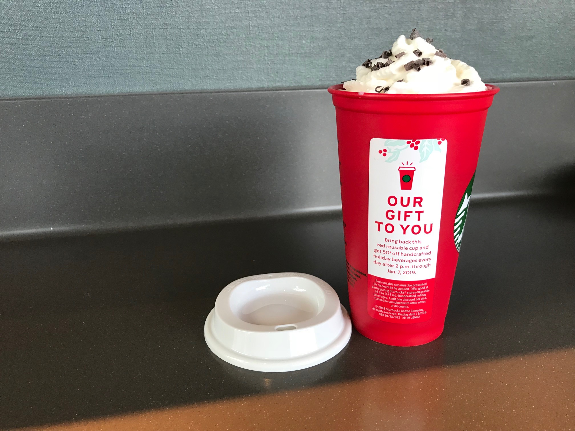 Does the 2018 Starbucks reusable holiday cup test positive for any "nasties"?