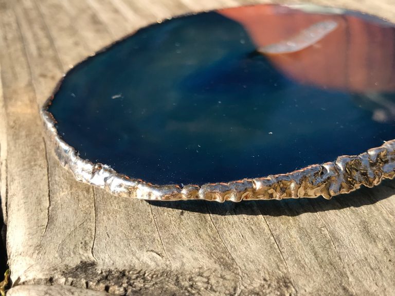 XRF Test Results for Stephen D. Evans Electroplated & Dyed Blue Agate Coaster