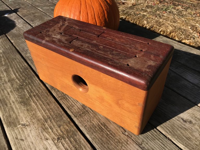 Vintage Handmade Wooden Percussion Drum: Lead Free! [Click to read full XRF test results.]