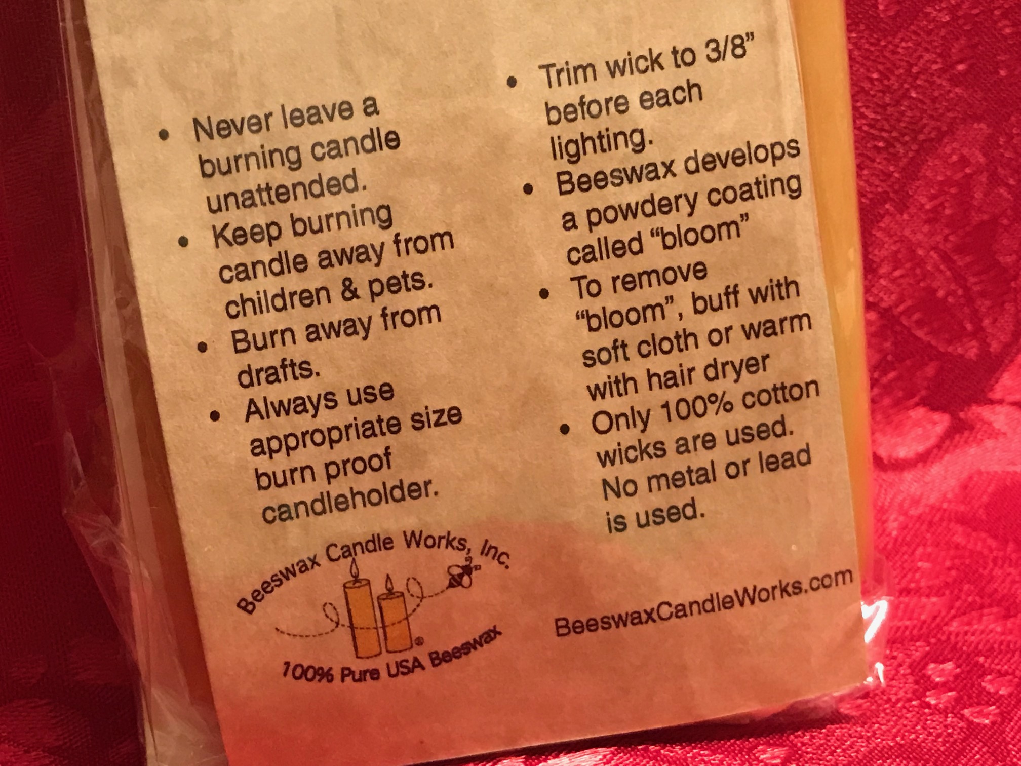 Beeswax Candle Works Brand Small Taper Candles For Hannukah (and Birthdays?): Lead-Free!