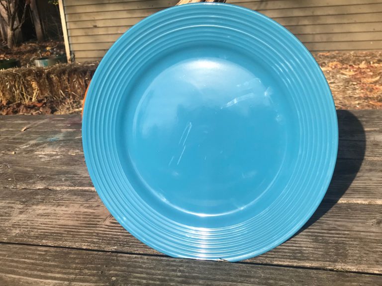 2018 Dollar Tree Royal Norfolk Blue Glazed Ceramic Plate With Ridges: Lead-Free!