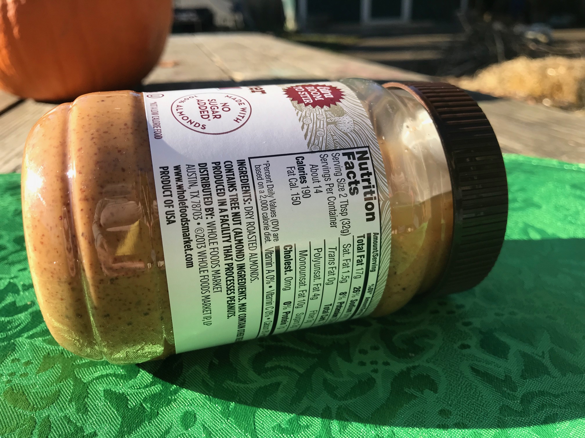 Antimony (Sb) Found in Plastic Jar for "365" Whole Foods Brand Almond Butter