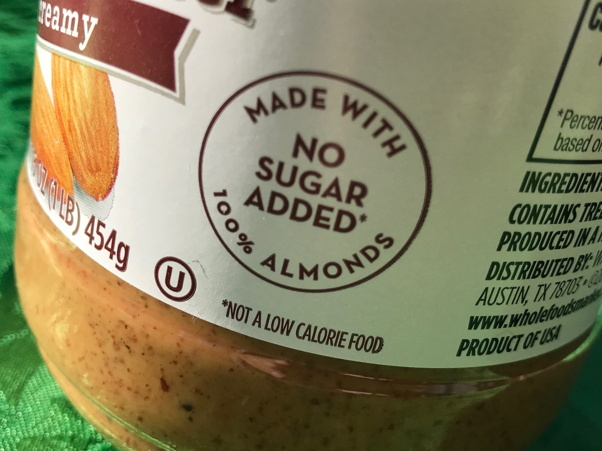 Antimony (Sb) Found in Plastic Jar for "365" Whole Foods Brand Almond Butter