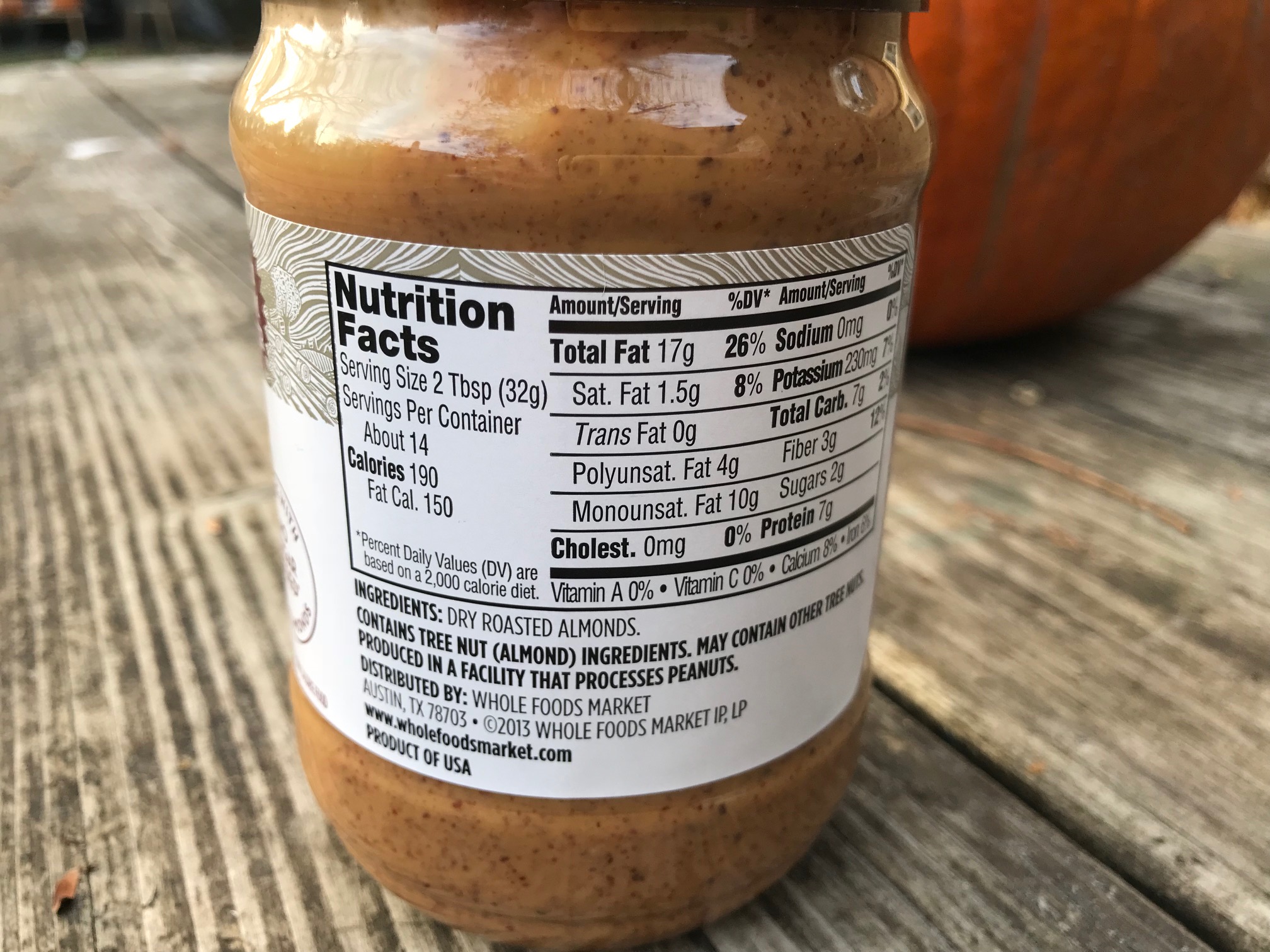 Antimony (Sb) Found in Plastic Jar for "365" Whole Foods Brand Almond Butter