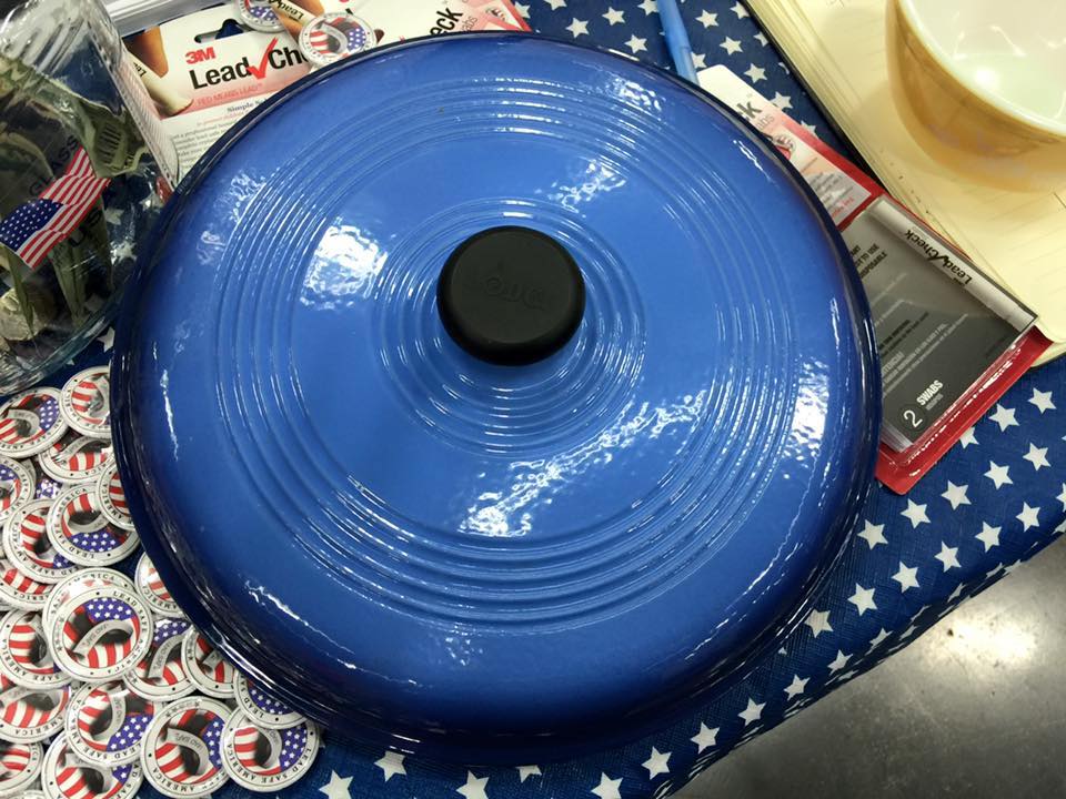 Light Blue & White Lodge Cast Iron Enameled Dutch Oven: 48 ppm Lead + 35 ppm Arsenic