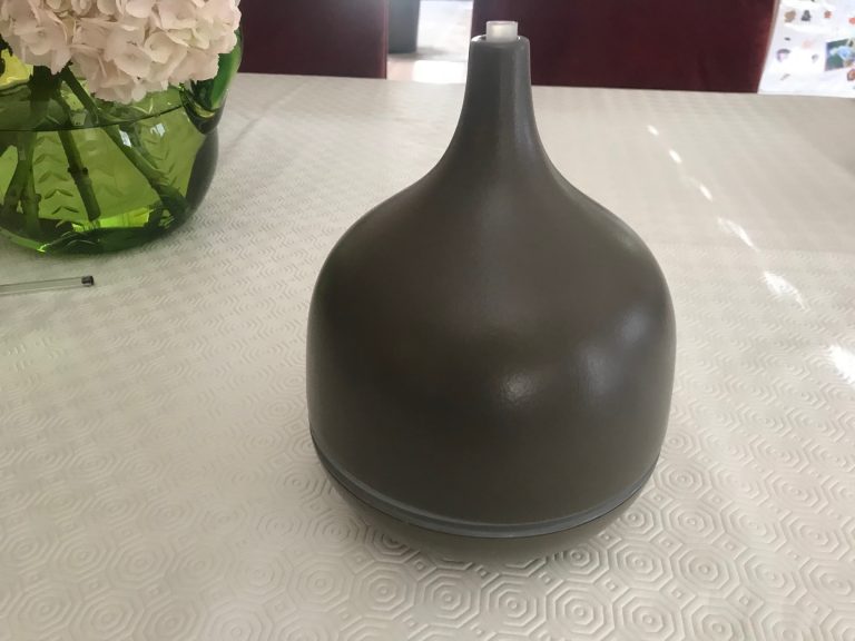 Brown Ceramic Saje Natural Wellness AromaGeni Deluxe Essential Oil Diffuser:  437,400 ppm Lead in center of inside of unit.