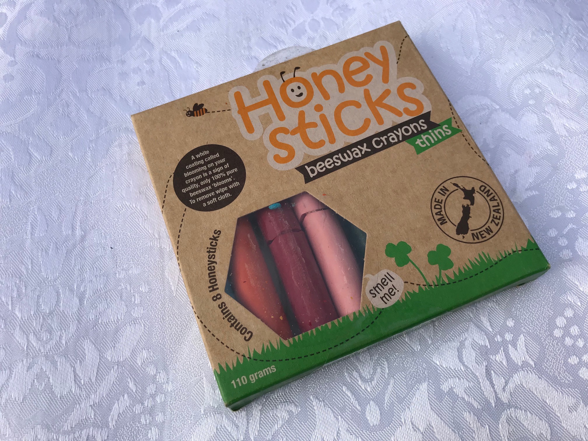 Honey Sticks Beeswax Crayons "Thins", Made in New Zealand: Red & Pink 16 and 17 ppm Cadmium