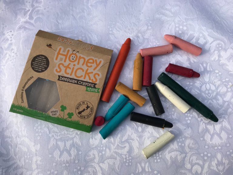 Honey Sticks beeswax crayons from New Zealand: two colors tested positive for trace Cadmium, a known carcinogen.