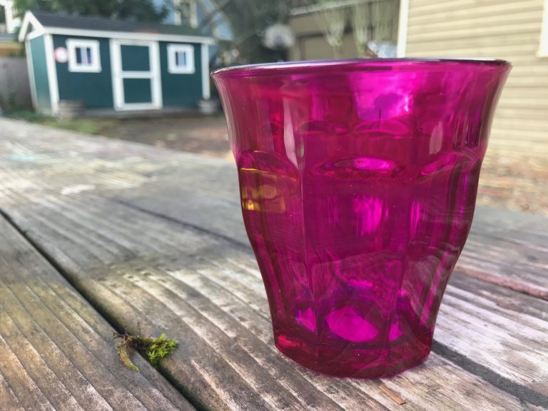 Pink (Violet) Duralex Picardie Colors Tumbler from Rainbow Set: Lead-Free, Arsenic-Free, Cadmium-Free and Mercury-Free!