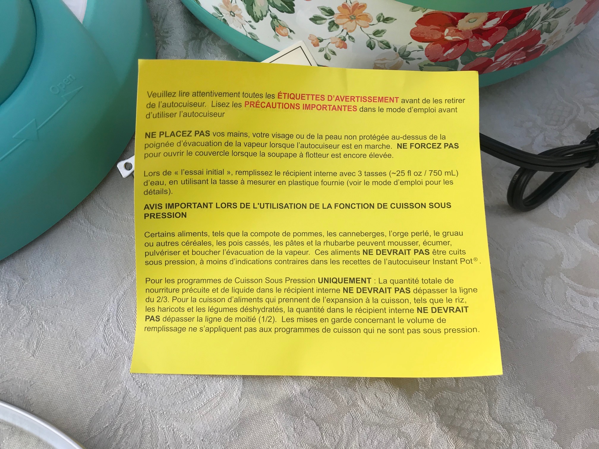 XRF test results for Pioneer Woman Instant Pot: Heating Element Positive for 443 ppm Lead. Instant Pot is the "lead-safest" option out there.