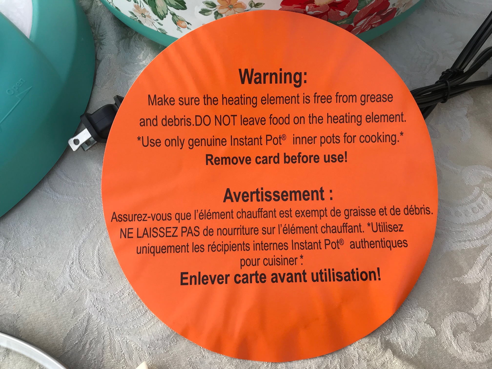 XRF test results for Pioneer Woman Instant Pot: Heating Element Positive for 443 ppm Lead. Instant Pot is the "lead-safest" option out there.